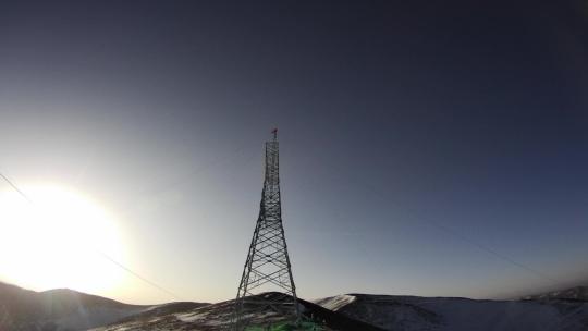 4K5200米雪山顶输电铁塔组立大延时1机位21