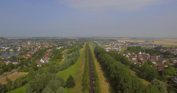 荷兰Goese Meer附近新建的住宅区。空中拍摄。