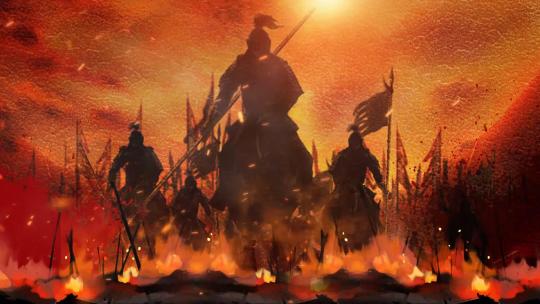 骑马古代士兵战火纷飞战争背景视频素材模板下载