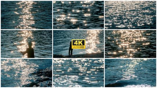 唯美水波纹波光粼粼闪耀高清在线视频素材下载