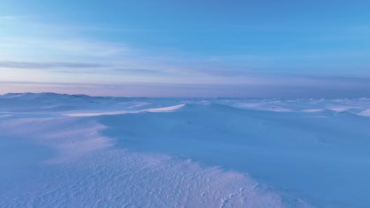 航拍4K雪域草原雪景暮色视频素材模板下载