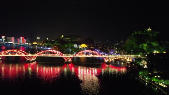 广西柳州文惠桥夜景航拍
