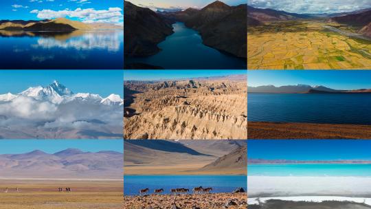 西藏阿里环线自然风景航拍合集高清在线视频素材下载