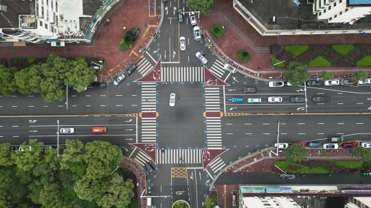 4k城市车流马路航拍