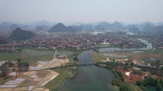 航拍云南普者黑5A景区风景