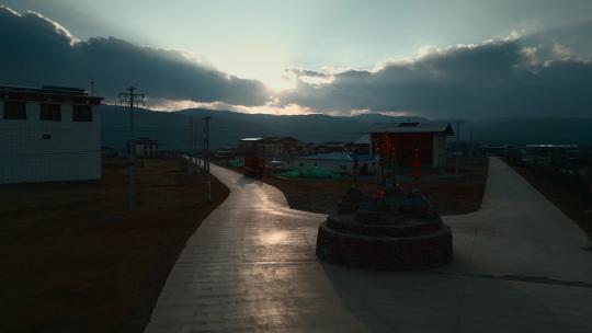 云南香格里拉中甸藏族村庄视频素材模板下载
