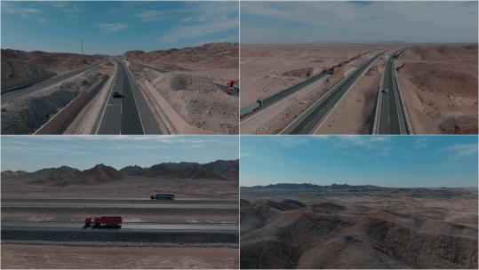 【合集】戈壁无人区沙漠高速公路货运高清在线视频素材下载