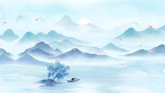 唯美意境水墨古风背景