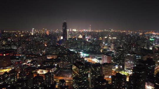 徐家汇商圈夜景航拍空镜