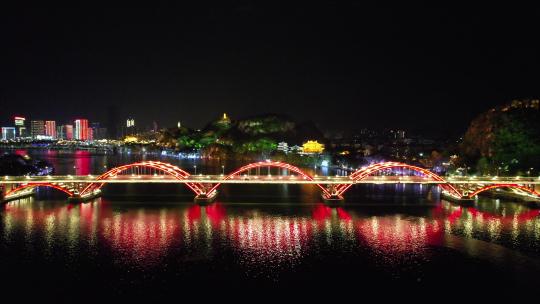 广西柳州文惠桥夜景航拍