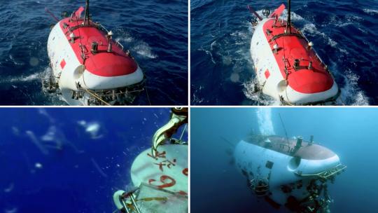 蛟龙号载人潜水器潜水视频素材模板下载