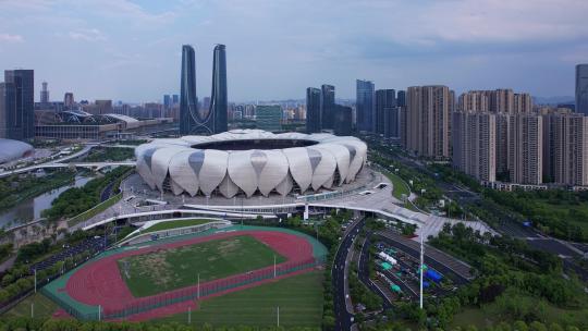 杭州亚运会馆奥体中心体育场航拍