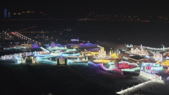 2020哈尔滨冰雪大世界3视频素材模板下载