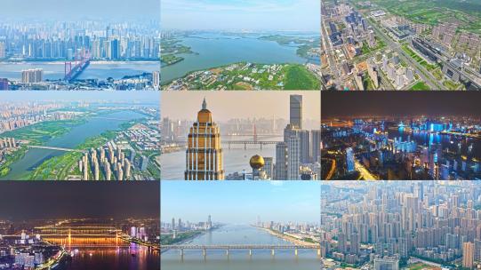 武汉城市高空全景航拍合集高清在线视频素材下载
