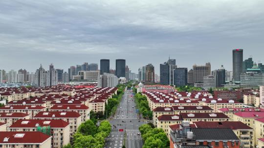 上海浦东世纪大道社区公路穿梭城市风光航拍