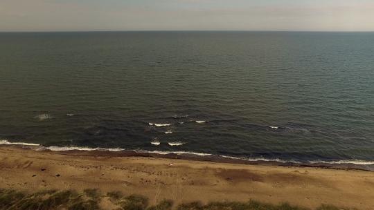 阴天空的波罗的海海岸线（波罗的海的海洋污染）