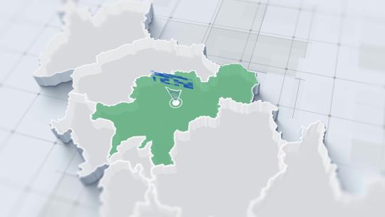 4K 吉林省三维地图点线辐射