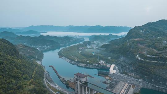 8K湖北宜昌清江河自然风光云海航拍延时