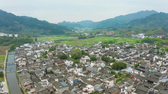 安徽歙县呈坎古村高低空晨曦航拍