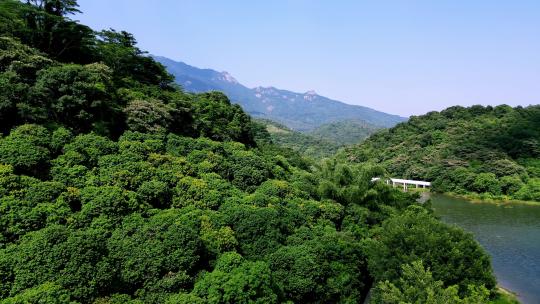 广东罗浮山大洞水库山脉航拍4K