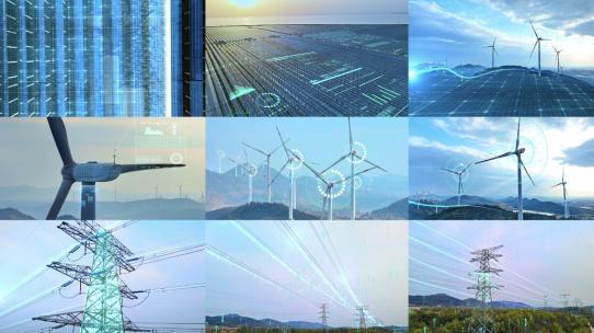 智能电网光伏风能发电新能源高清在线视频素材下载
