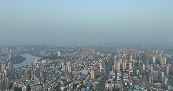 内江市东兴区航拍城市风光内江全景航拍风景