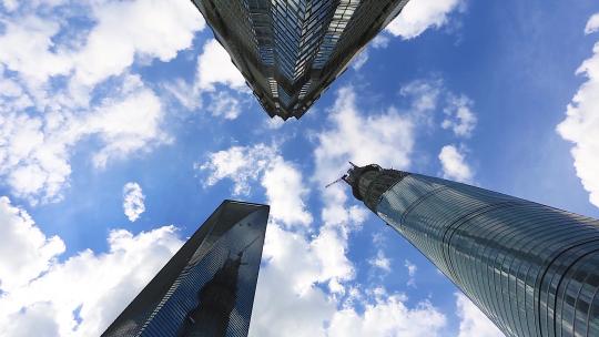 上海外滩城市地标建筑群延时摄影