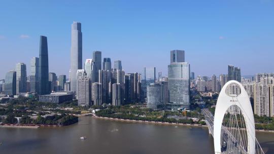 4K 航拍广州城市建筑天际线