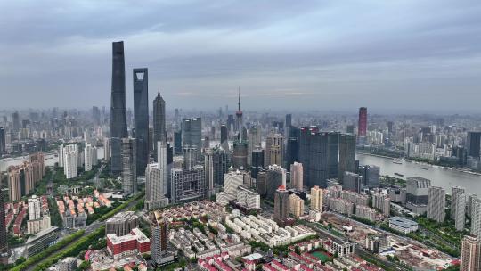 上海证券交易所地标高空日落宣传片航拍