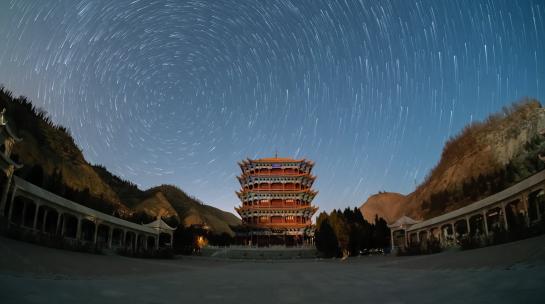 靖远法泉寺星轨延时