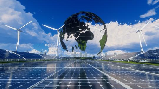 绿色能源新能源碳中和光伏太阳能风力发电