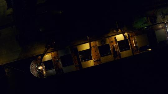 航拍夜景海港码头集装箱船宣传片防城港广西视频素材模板下载