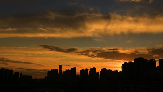 4K城市夕阳日转夜延时摄影