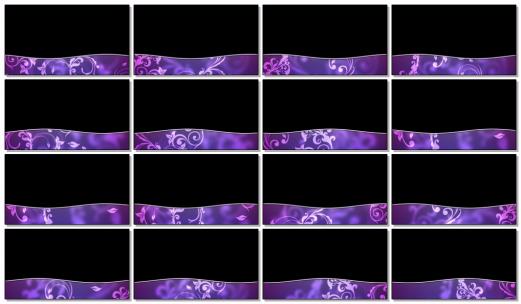 紫底白花动态边框素材底框