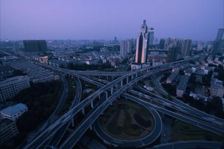 合肥地标建筑五里墩立交桥夜景延时超清