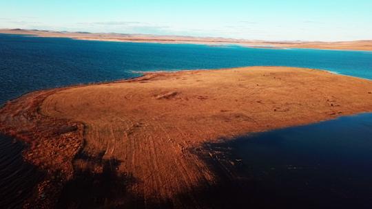 内蒙古草原森林湖泊地质公园航拍