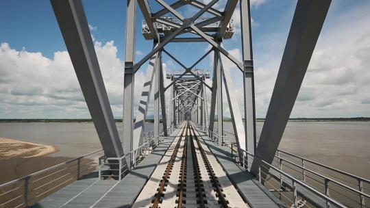 M1中俄同江铁路桥视频素材模板下载