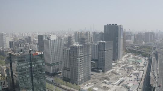 航拍上海建设中的城市建筑