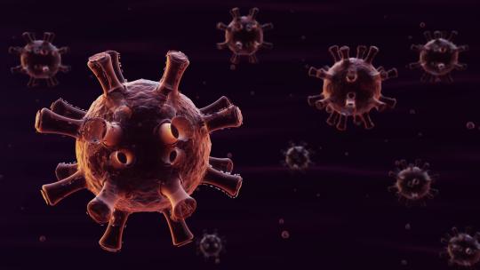 4K新型冠状病毒细菌漂浮动态影像视频