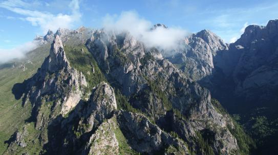 5K川西高原自然风光群峰山峰崄峻险峻