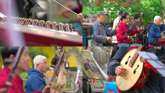 民间团体传统乐器演奏高清在线视频素材下载