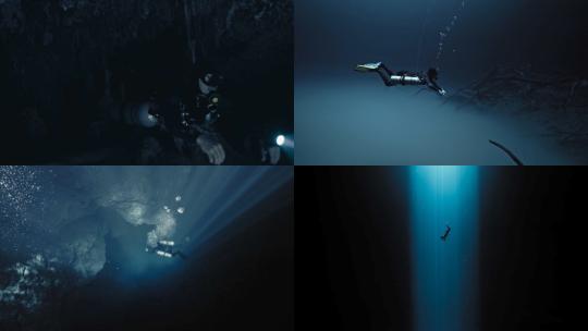 【合集】潜水员潜入海底