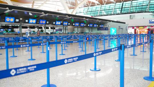 浦东国际机场检票口空镜