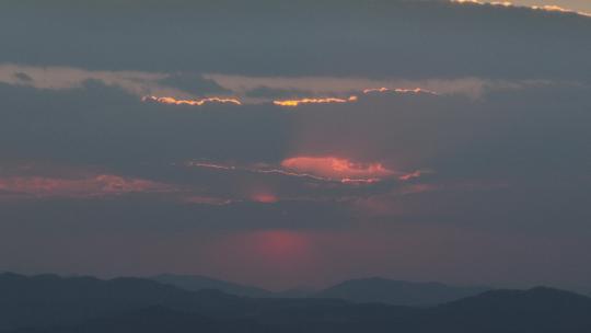 昆明傍晚落日夕阳航拍