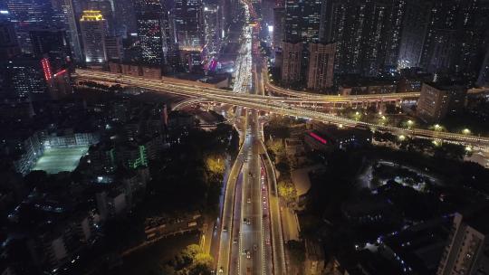 广州珠江新城繁华街道夜景03视频素材模板下载