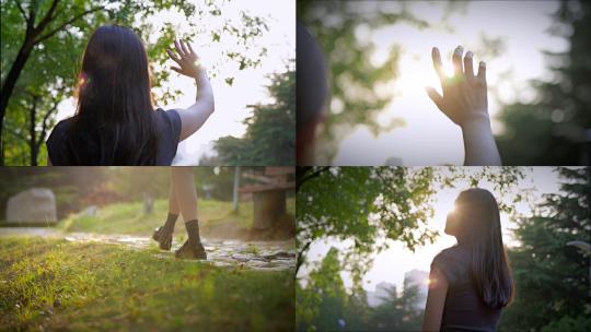 意境唯美逆光文艺女生