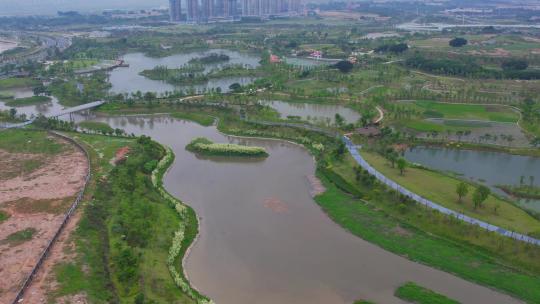 航拍厦门马銮湾双溪湿地公园