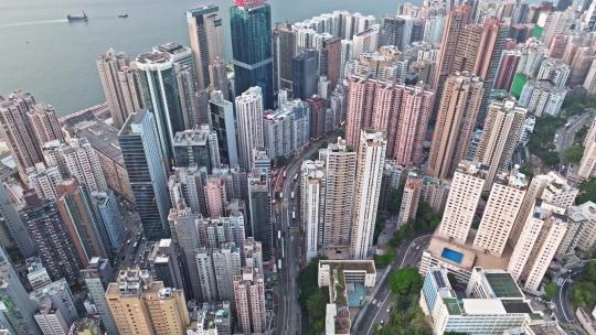 香港岛住宅楼群航拍视频素材模板下载