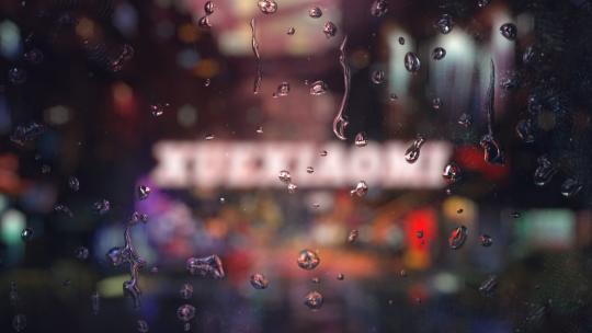 氛围雨天屏幕雨滴AE模板