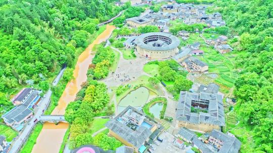 永定土楼 福建龙岩永定土楼4K航拍